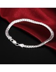 LEKANI 925 srebro bransoletka fine jewelry 5 MM 20 cm wąż płaskie męskie bransoletki i łańcuszki na rękę opaska na ramię/pulsera