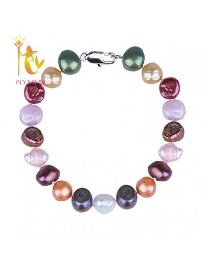 [Nimfa] barokowy bransoletki z pereł perła biżuteria naturalne słodkowodne w Charms moda elastyczna bransoletka bransoletka dla 