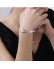 OMHXZJ hurtownia biżuterii geometrycznej romantyczny kwiat wiśni kobieta moda kpop gwiazda bransoletki 925 Sterling Silver regul