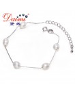 DAIMI 6-7mm ryż biały słodkowodne perły srebrny bransoletka romantyczny ślub biżuteria Pearl bransoletka ue styl ręcznie łańcuch