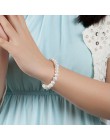 Prawdziwe piękne słodkowodne perły bransoletka kobiety, ślub hodowlane białe perły bransoletka ze srebra próby 925 biżuteria pre