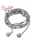 DAIMI DIY 9-10mm barokowy Pearl bransoletka skórzana na co dzień styl lato plaża biżuteria naszyjnik bransoletka biżuteria