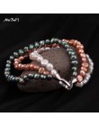 MeiBaPJ naturalne mieszane kolor Pearl bransoletka czysta Handmade bransoletka słodkowodne perły z prawdziwe 925 srebrna zapinka