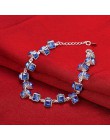 Jemmin wykwintne kobieta prezent biżuteria 925 Sterling Silver błyszczące kryształowe bransoletki bransoletki biżuteria jeden ka