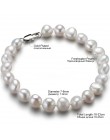 Klasyczne naturalne perła baroku bransoletka dla kobiet biżuteria rocznica prezent 7-8 MM białe słodkowodne perłowa biżuteria hu