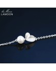 LAMOON 2017 nowy żywe liście z fakturą 100% 925 srebro i perła bransoletka grzywny biżuteria/biżuteria dla kobiet LMHY017