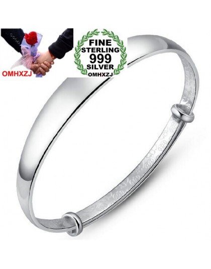 OMHXZJ hurtownia moda biżuteria kobieta kpop gwiazda gładkie drobne 999 Sterling Silver regulowany bransoletki bransoletki preze