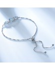 UMCHO stałe 925 bransoletki ze srebra wysokiej próby i Bangles dla kobiet naturalne błękitny Topaz regulowany bransoletka teniso