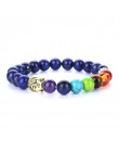 TopGoods kamień naturalny 7 Chakra złoty budda koraliki bransoletki Healing Balance Charms joga bransoletki z kamieniami szlache