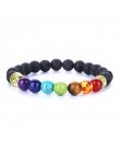 TopGoods kamień naturalny 7 Chakra złoty budda koraliki bransoletki Healing Balance Charms joga bransoletki z kamieniami szlache