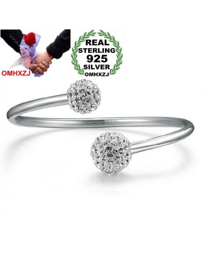 OMHXZJ hurtownie biżuteria fashion sferyczny koraliki kobieta kpop gwiazda 925 Sterling Silver otwarcie regulowana bransoletka b