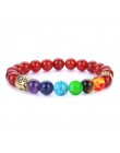 TopGoods kamień naturalny 7 Chakra złoty budda koraliki bransoletki Healing Balance Charms joga bransoletki z kamieniami szlache