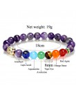 TopGoods kamień naturalny 7 Chakra złoty budda koraliki bransoletki Healing Balance Charms joga bransoletki z kamieniami szlache