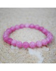 Yumfeel marki nowy kamień naturalny koraliki bransoletka 8mm ametyst kwarc różowy agat lawenda Jade bransoletka kobiety biżuteri