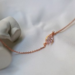 LouLeur 925 sterling silver różowe bransoletki kwarcowe naturalny kwarc różowy różowy kryształ wiśniowe kwiaty bransoletki dla k