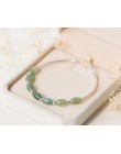 100% prawdziwe. 925 Sterling Silver naturalny zielony Jade owalne/kropla wody i szczęście Ball okrągły koralik bransoletka charm