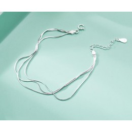 2018 nowy proste wielowarstwowe Tassel wąż łańcuch bransoletka oryginalne 100% 925 Sterling Silver biżuteria dla kobiet prezent 