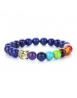 TopGoods kamień naturalny 7 Chakra złoty budda koraliki bransoletki Healing Balance Charms joga bransoletki z kamieniami szlache