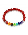 TopGoods kamień naturalny 7 Chakra złoty budda koraliki bransoletki Healing Balance Charms joga bransoletki z kamieniami szlache