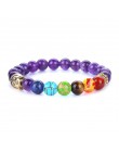 TopGoods kamień naturalny 7 Chakra złoty budda koraliki bransoletki Healing Balance Charms joga bransoletki z kamieniami szlache