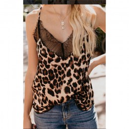 Damskie Sexy dekolt w kształcie litery v Leopard Print kamizelka top bez rękawów Slim bluzki koszula kobiety casal kamizelka cam