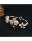 GLSEEVO naturalne wody słodkiej perła baroku bransoletka dla kobiet powłoki kwiat bransoletki i Bangle dzieła biżuteria Braccial