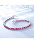 UMCHO bogaty kolor utworzono Ruby bransoletka dla kobiet 925 Sterling Silver biżuteria stycznia Birthstone romantyczny mała biżu