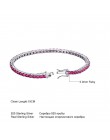 UMCHO bogaty kolor utworzono Ruby bransoletka dla kobiet 925 Sterling Silver biżuteria stycznia Birthstone romantyczny mała biżu