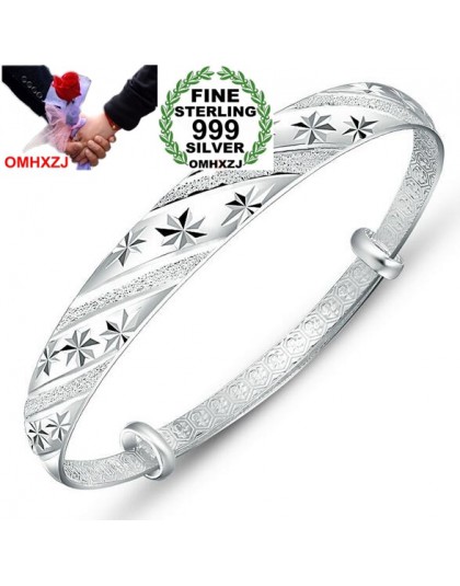 OMHXZJ hurtownie moda matowe szczęście meteor kobieta kpop gwiazda grzywny 999 Sterling Silver regulowany bransoletka bransoletk