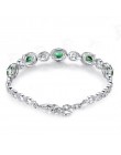 Eleganckie kobiety bransoletka Pave ustawienie Dazzing oliwy z oliwek zielony Spinel Fine Jewelry 925 bransoletki ze srebra wyso