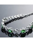 Eleganckie kobiety bransoletka Pave ustawienie Dazzing oliwy z oliwek zielony Spinel Fine Jewelry 925 bransoletki ze srebra wyso