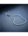 Hutang bransoletki stałe 925 Sterling Silver Nano turkusowy dla kobiet dziewczyna jest w porządku biżuteria regulowana bransolet
