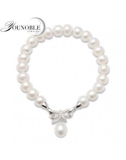 Moda Pearl słodkowodne hodowlane bransoletka biżuteria – naturalne perły dla kobiet, biżuteria ze srebra próby 925 bransoletka n