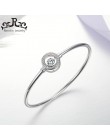 Rinntin solidna 925 Sterling Silver kobiety bransoletki i Bangles Bezel Pave z AAA ruchome błyszczące cyrkon kobiet bransoletka 