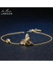 LAMOON piękny pszczoła Brecelets dla kobiet 100% naturalne cytryn 925 Sterling Silver grzywny biżuteria urok bransoletki ręcznie