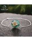 Lotus zabawy majątek 925 Sterling Silver naturalne kamienie kreatywny ręcznie robiona biżuteria lotosu szepty bransoletka dla ko