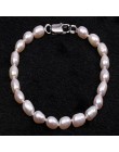 JYX 5-6mm białe owalne hodowlane naturalna perła słodkowodna bransoletka urodziny ślub bransoletka prezenty