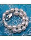 JYX 5-6mm białe owalne hodowlane naturalna perła słodkowodna bransoletka urodziny ślub bransoletka prezenty
