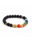 Bransoletka z agatem mężczyźni moda 7 Chakra Healing zroszony bransoletka z kamieniami lawowymi budda bransoletka bransoletka ko