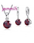 Jemmin New Arrival 8 kolor AAA kryształ biżuteria ustaw 925 Sterling Silver kolczyki naszyjnik zestaw kobiety dziewczyny Party t