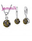 Jemmin New Arrival 8 kolor AAA kryształ biżuteria ustaw 925 Sterling Silver kolczyki naszyjnik zestaw kobiety dziewczyny Party t