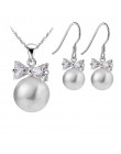 JEMMIN delikatny perłowy 925 Sterling Silver biżuteria ustawia upuść kolczyki naszyjnik wisiorek – biżuteria kobiety ślub pokazu