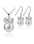 JEMMIN delikatny perłowy 925 Sterling Silver biżuteria ustawia upuść kolczyki naszyjnik wisiorek – biżuteria kobiety ślub pokazu