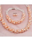 ASHIQI prawdziwe naturalna perła słodkowodna ręcznie zestawy biżuterii i więcej 4 kolory naszyjnik kolczyki bransoletka dla kobi