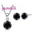 Jemmin New Arrival cena fabryczna 8 kolor kryształ 925 kolczyki sztyfty ze srebra wysokiej próby naszyjnik zestaw kobiety Party 