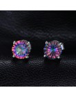 100% naturalne Rainbow ogień Mystic Topaz wisiorki pierścionki kolczyki 925 Sterling Silver Jewelry Sets dla kobiet prezenty ślu