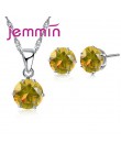 Jemmin New Arrival cena fabryczna 8 kolor kryształ 925 kolczyki sztyfty ze srebra wysokiej próby naszyjnik zestaw kobiety Party 