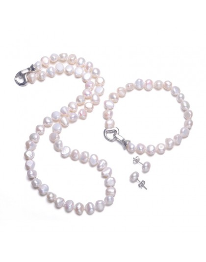 DAIMI perła baroku zestawy 8-9mm słodkowodne perły biżuteria zestawy dla kobiet Party biżuteria zapięciem w kształcie serca może