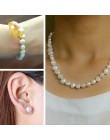 Nimfa słodkowodne Pearl zestaw biżuterii dla kobiet naturalny barokowy biały kamień koraliki Choker naszyjnik kolczyki bransolet