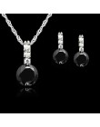 Jemmin 925 Sterling Silver Jewelry Sets dla kobiet ślubne austriackie kryształowe wisiorki naszyjnik zestaw kolczyków dla kobiet